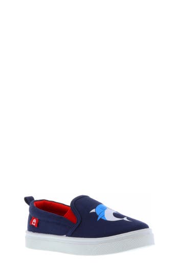 Oomphies Kids' Rascal Slip-on Sneaker In Navy Shark