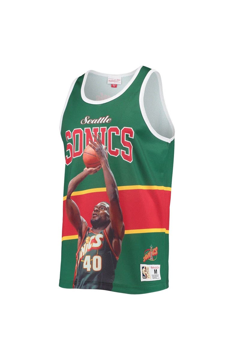 Mitchell & Ness Men's Mitchell & Ness Green Seattle Supersonics Hardwood Classics Player Tank Top, Alternate, color,