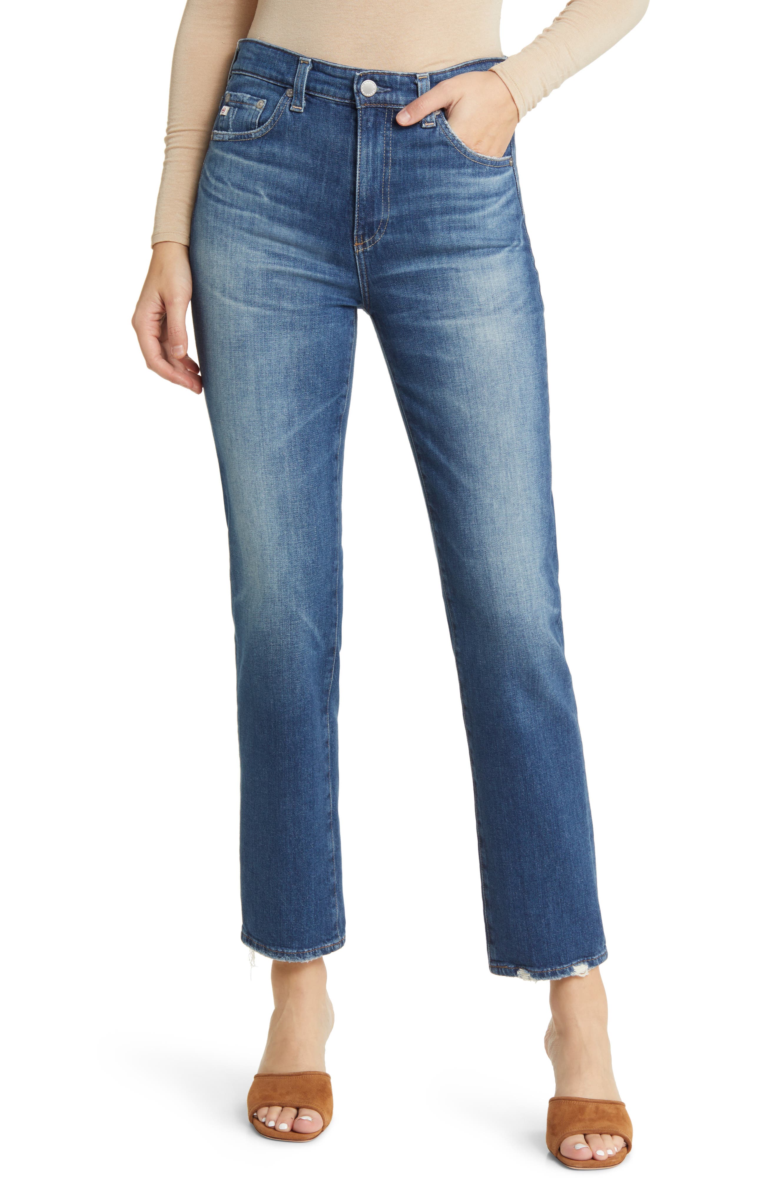 AG Saige High Waist Straight Leg Jeans