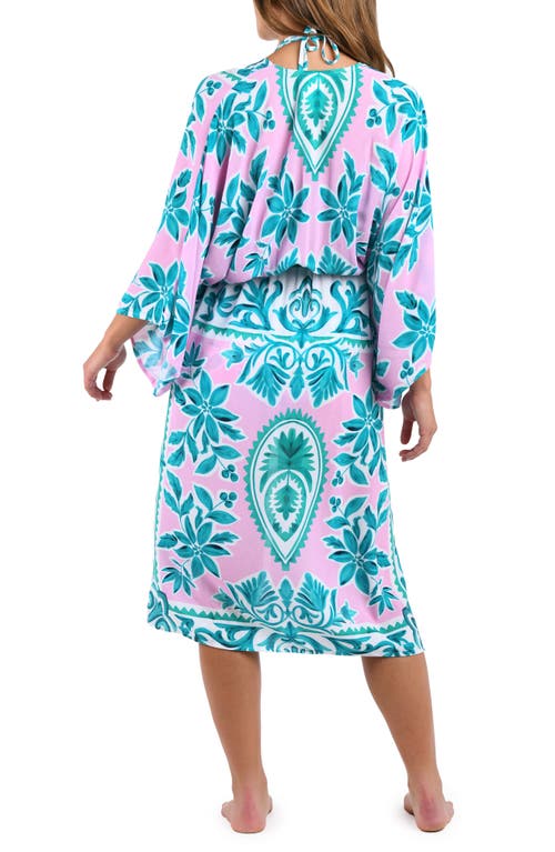 Shop La Blanca Opulent Tie Front Cover-up In Pink Multi