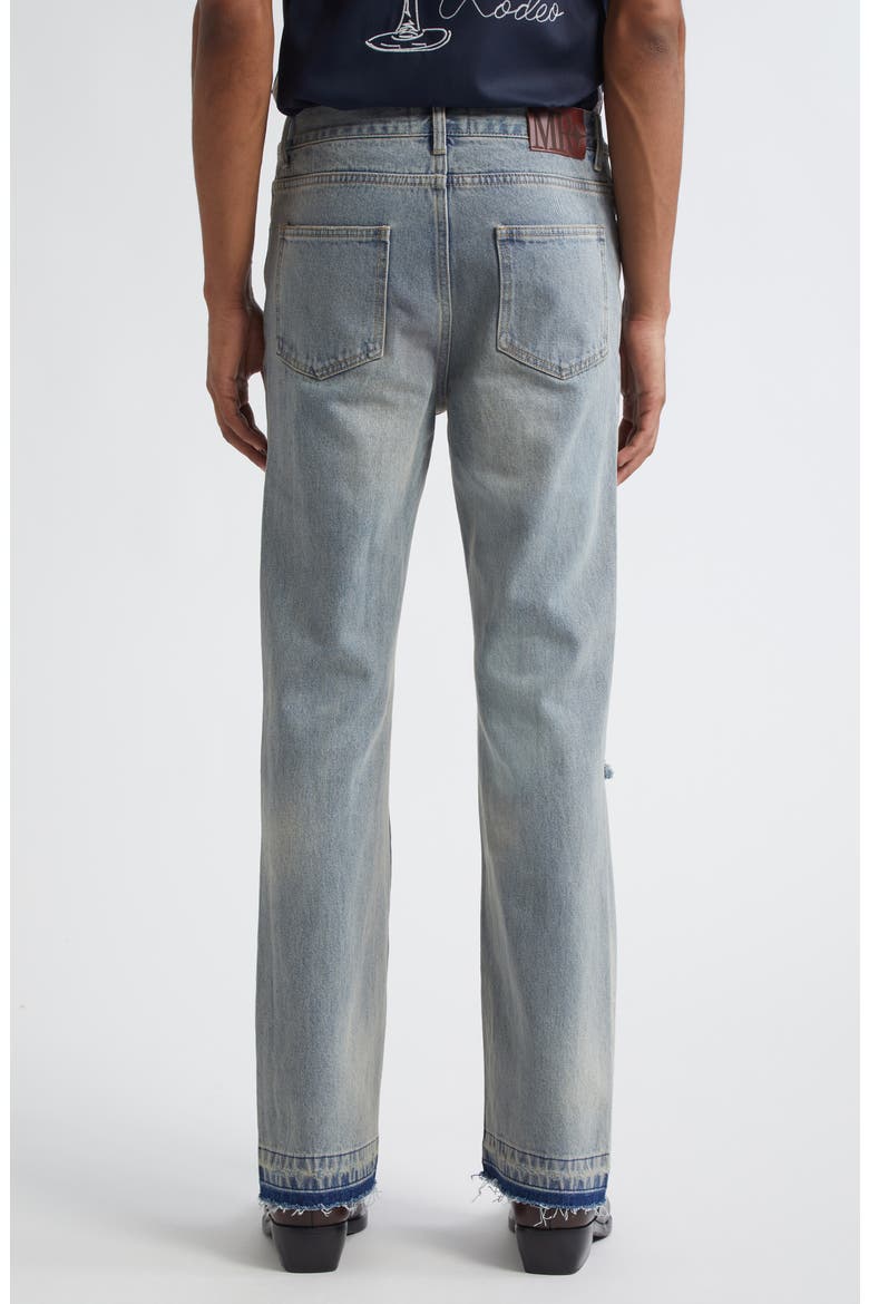 Ripped Release Hem Flare Jeans, Alternate, color, BLUE WASH