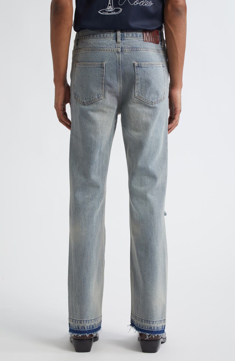 MIDNIGHT RODEO Ripped Release Hem Flare Jeans, Alternate, color, Blue Wash