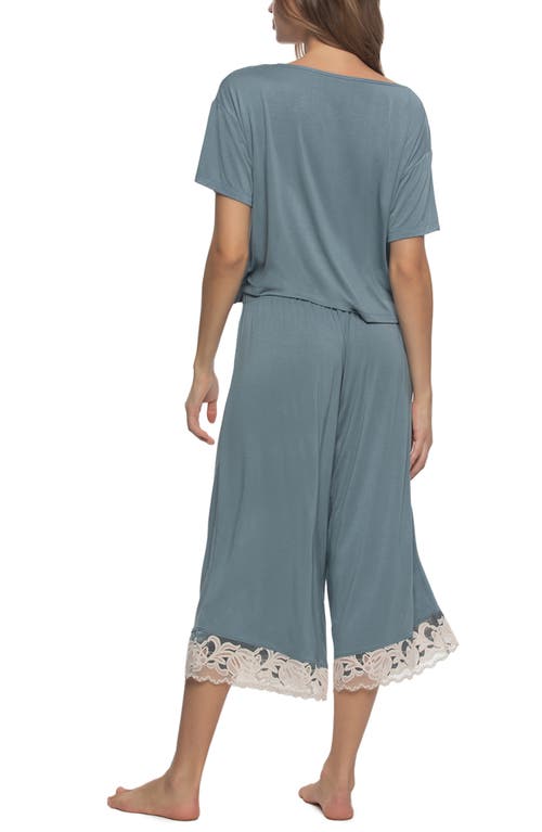 Felina Amelie Crop Pajamas In Blue