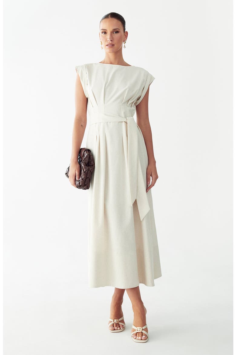 Lecia Midi Dress, Main, color, Natural