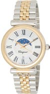 FERRAGAMO Ora Moonphase Two-Tone Bracelet Watch, 40mm