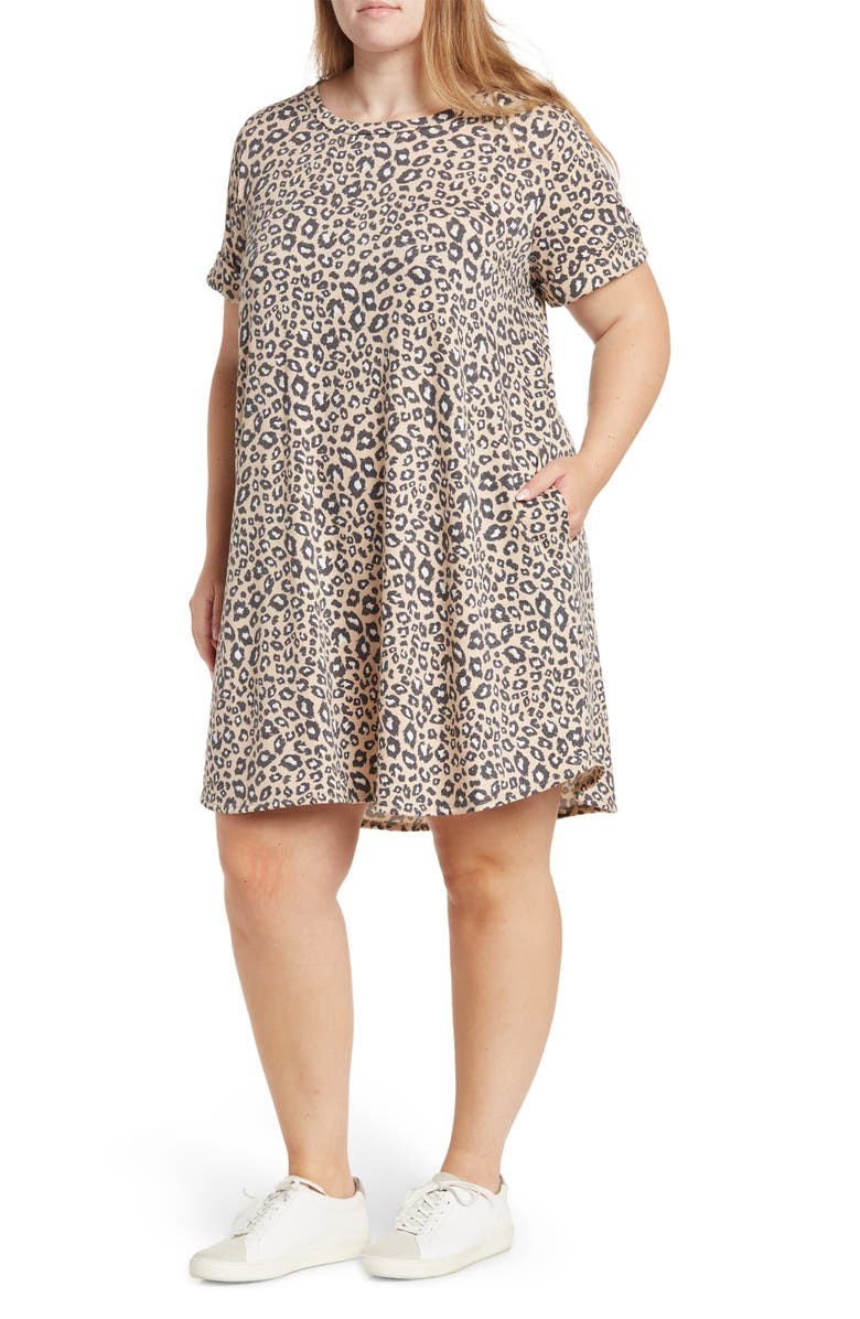 West Kei Animal Print T-Shirt Dress, Main, color,