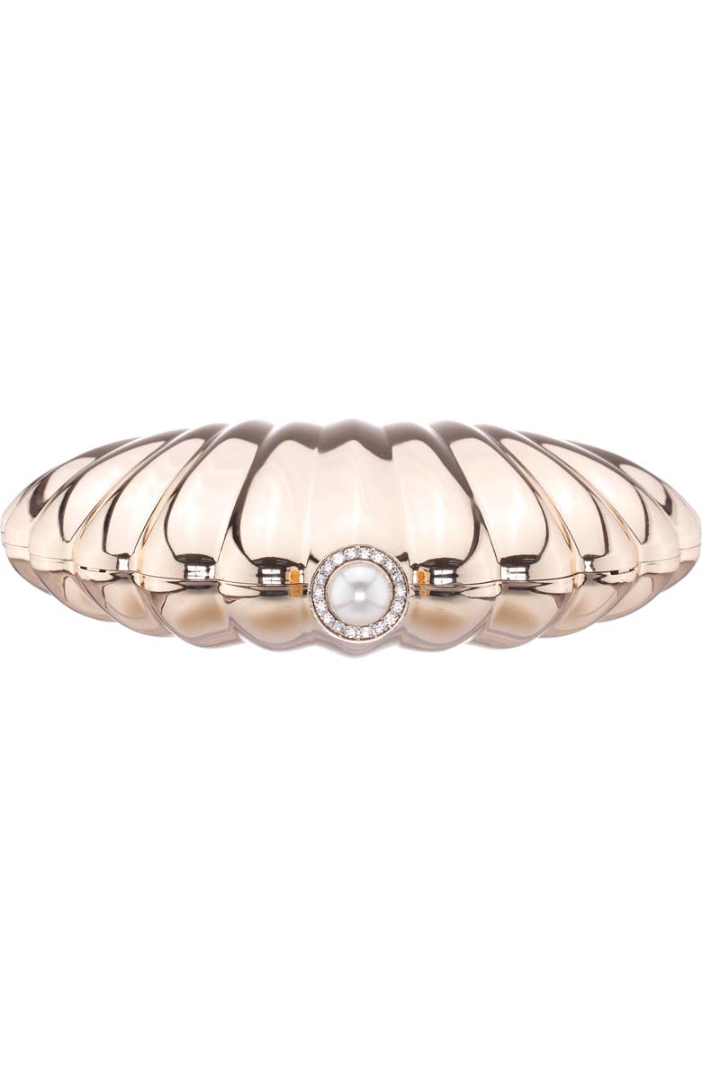 Nina Mariam Shell Clutch, Alternate, color, Gold