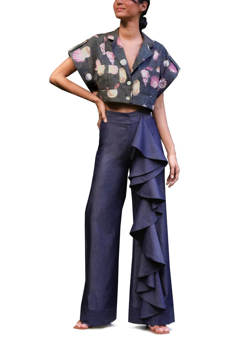 Guayaba Crop Top, Main, color, CONCHITAS BLACK PRINT