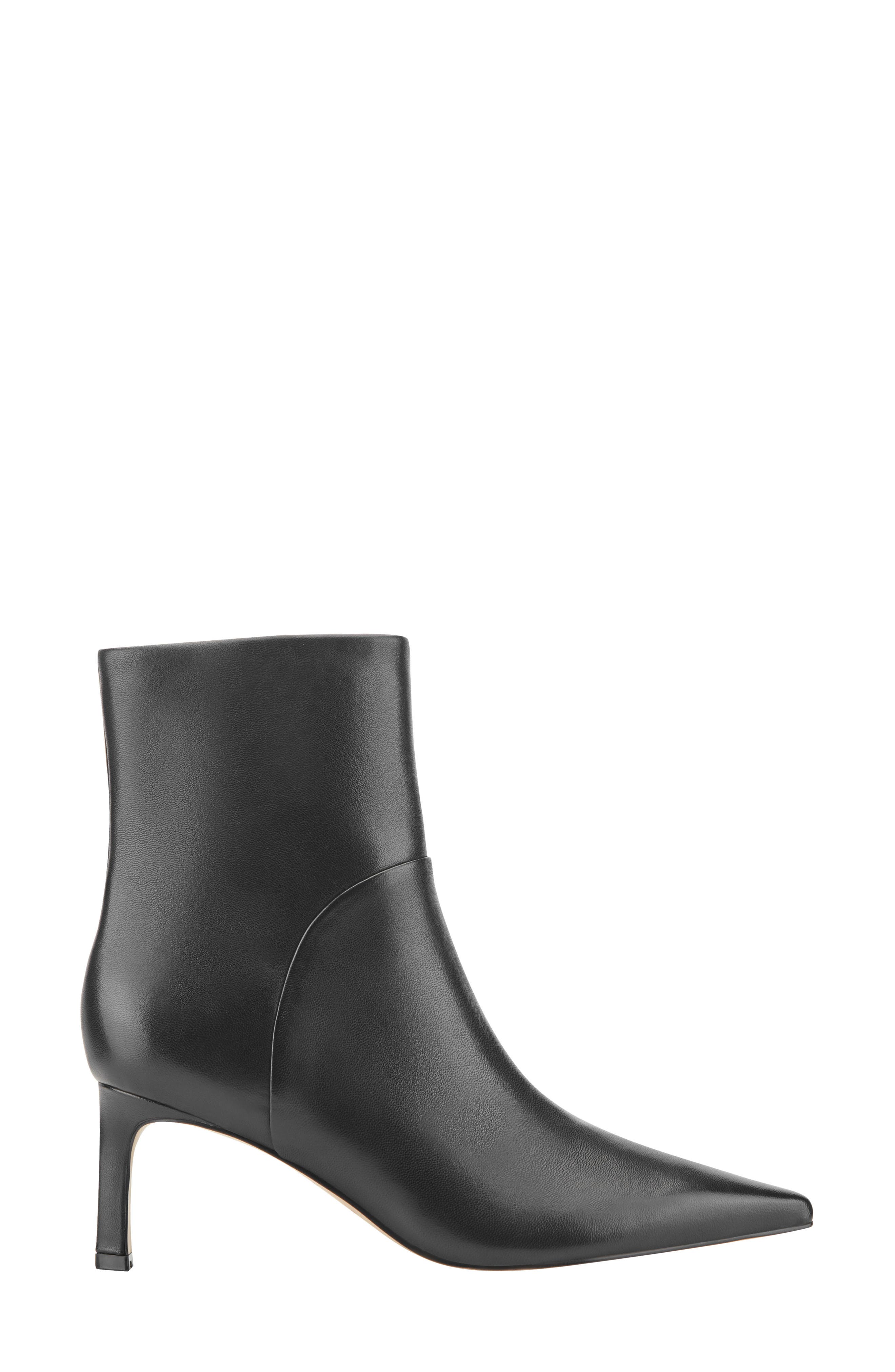 Sasha Pointed Toe Bootie, Alternate, color, BLACK SMOOTH LEATHER