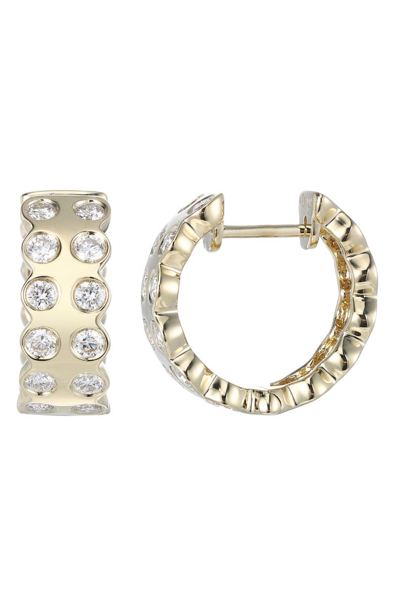 TYPE JEWELRY Leggo 2.0 Small Diamond Hoop Earrings, Main, color, Gold