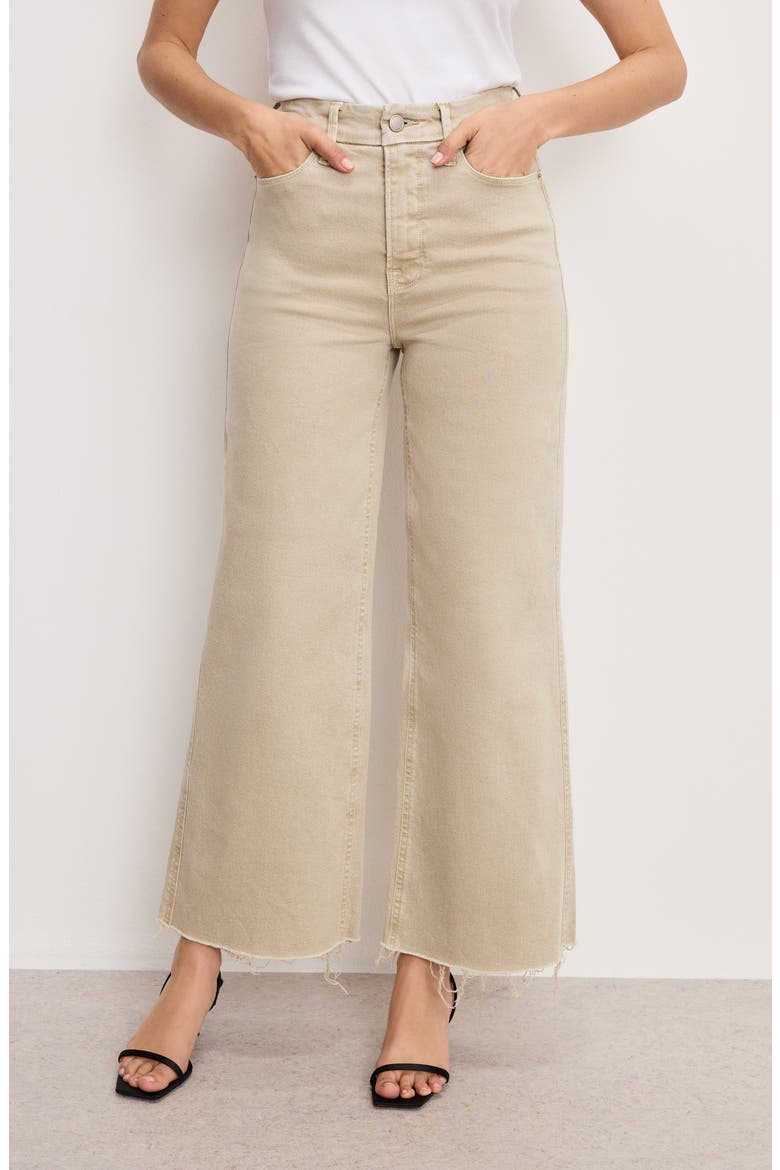 Good Skate Raw Hem Ankle Wide Leg Jeans, Alternate, color, DUNE001