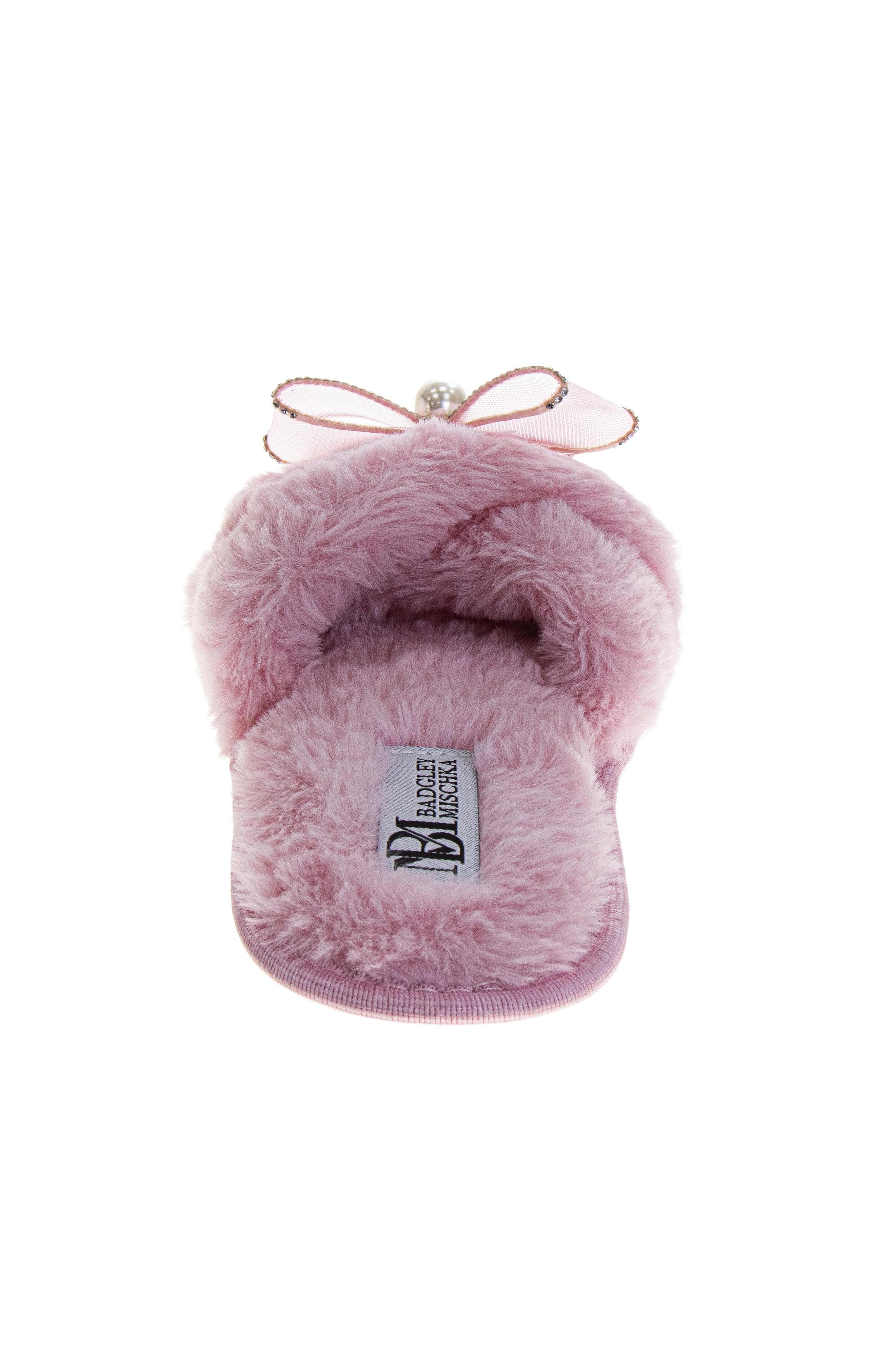 Womens Bow Comfort Slippers, Alternate, color, PINK