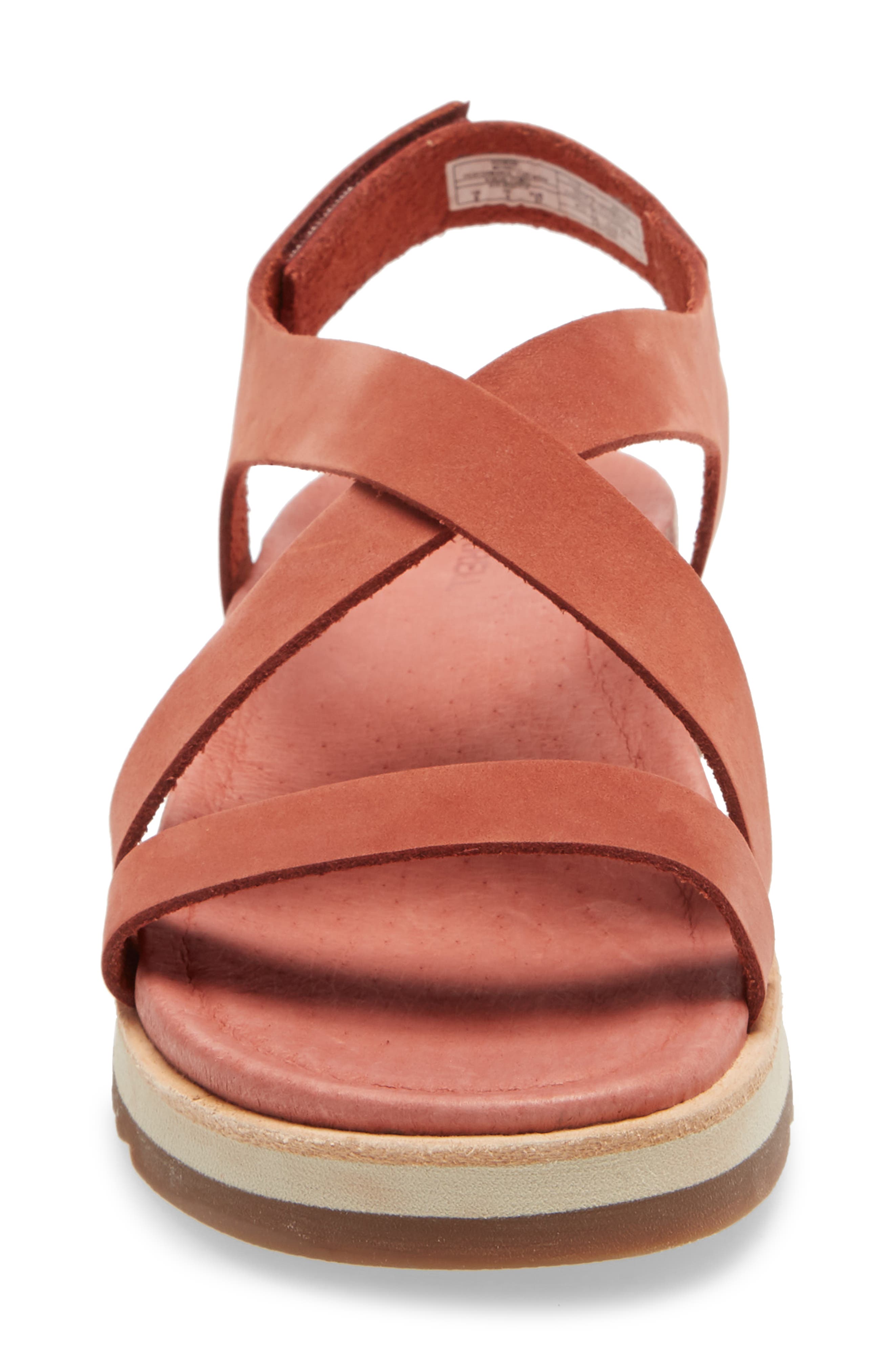 Juno Backstrap Sandal, Alternate, color, REDWOOD LEATHER