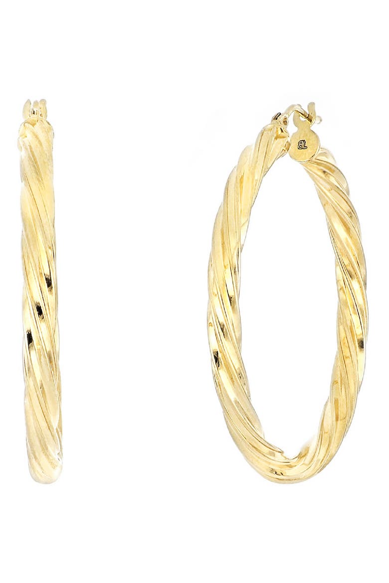 14K Gold Textured Hoop Earrings   (Nordstrom Exclusive), Main, color, YELLOW GOLD