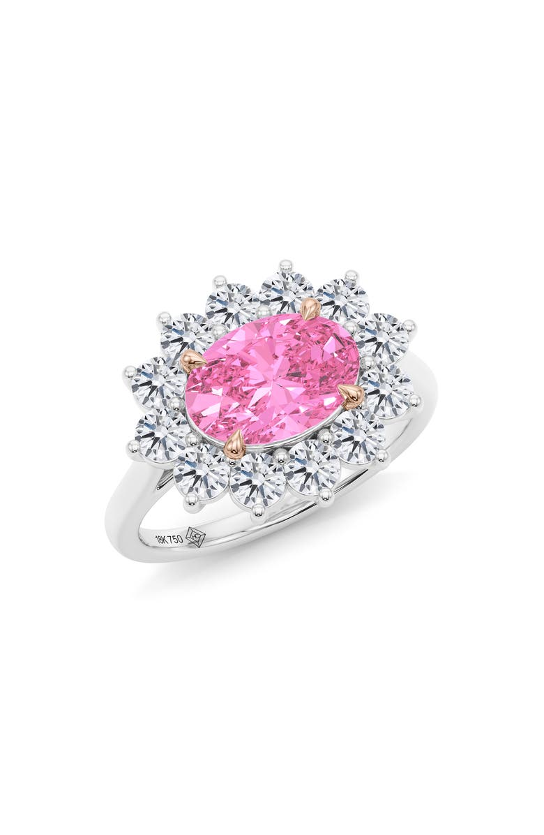 HauteCarat Princess Cut Lab Grown Diamond Engagement Ring, Main, color, White