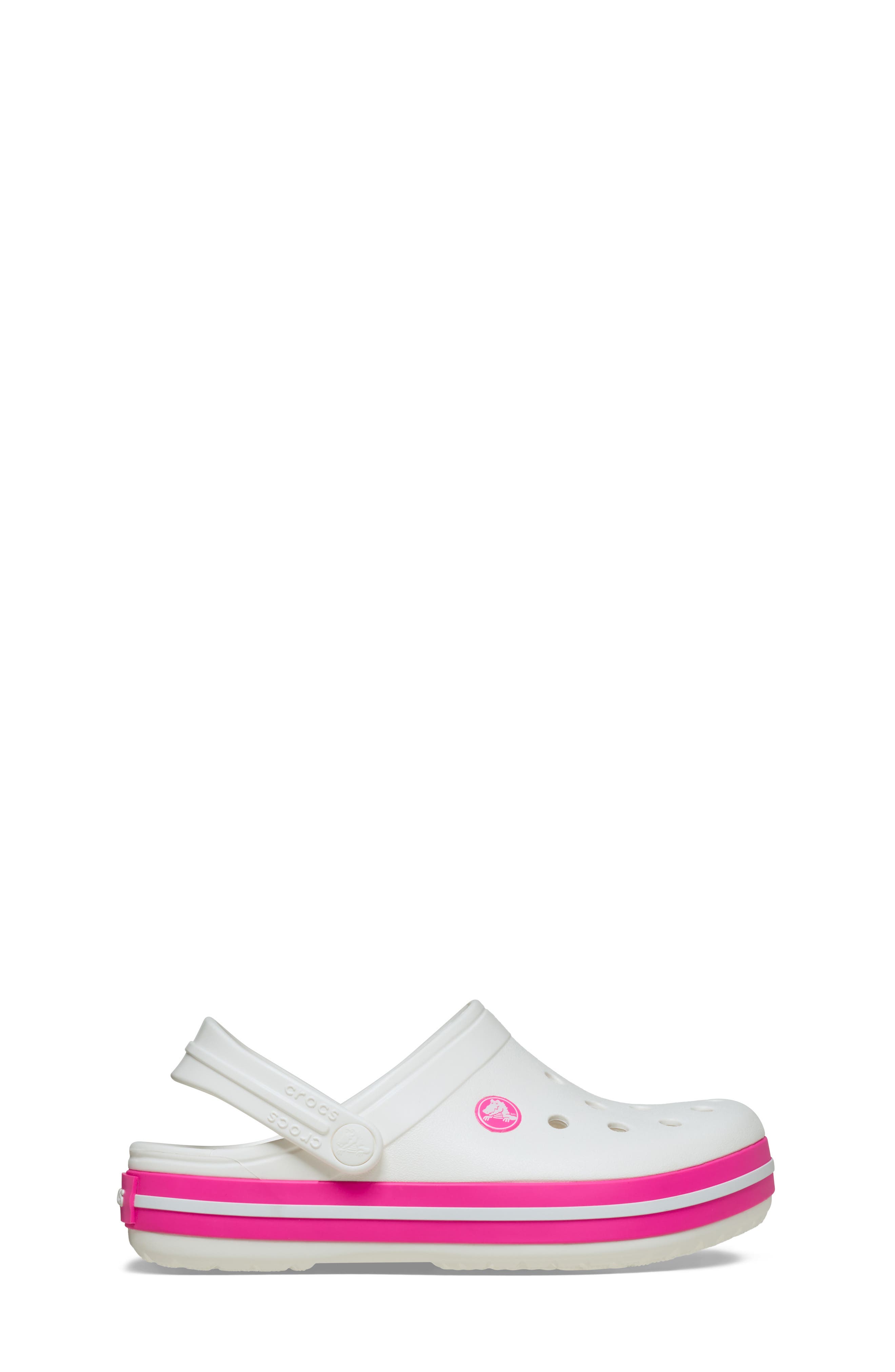 Kids' CrocBand Clog, Alternate, color, WHITE/ PINK CRUSH
