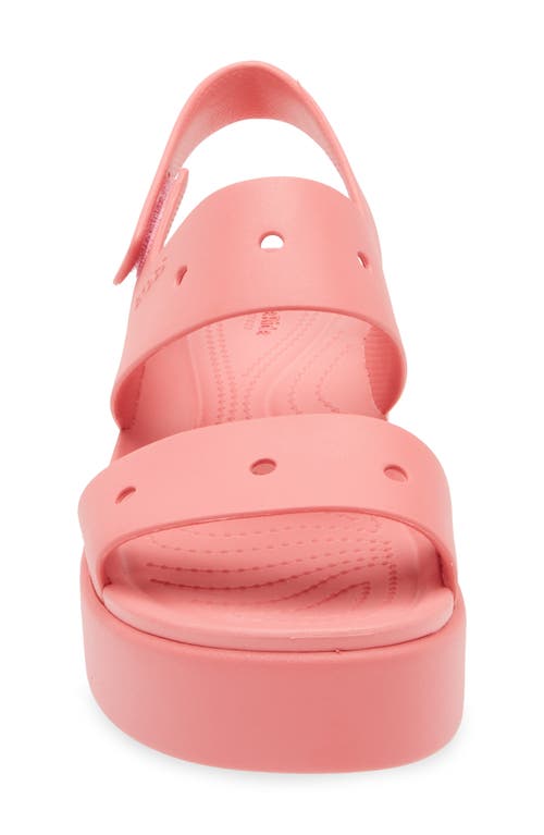 Crocs Brooklyn Slingback Platform Wedge Sandal In Hot Blush