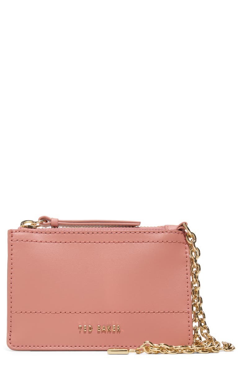 Ted Baker Sutton Charm Wallet, Main, color, Dark Rose