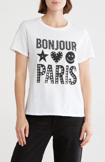 CINQ À SEPT CINQ À SEPT HEATSET BONJOUR PARIS T-SHIRT 