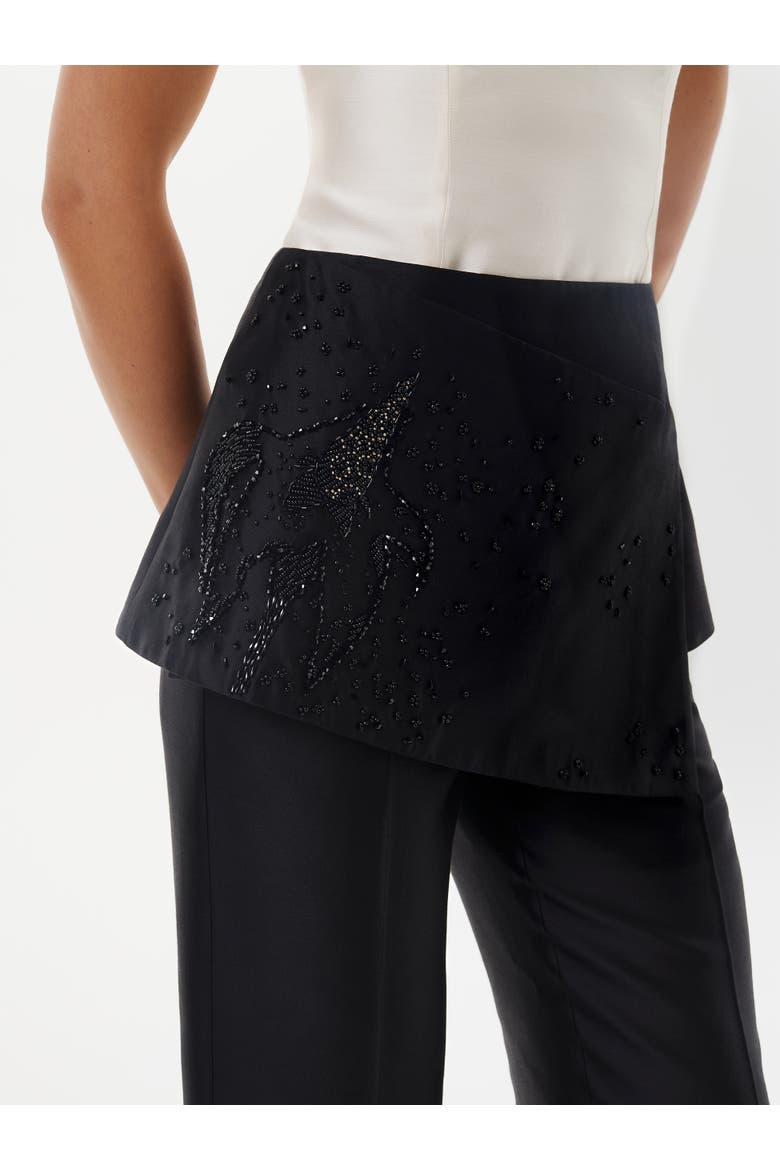 Silk-wool Embroided Mini Skirt, Main, color, Black