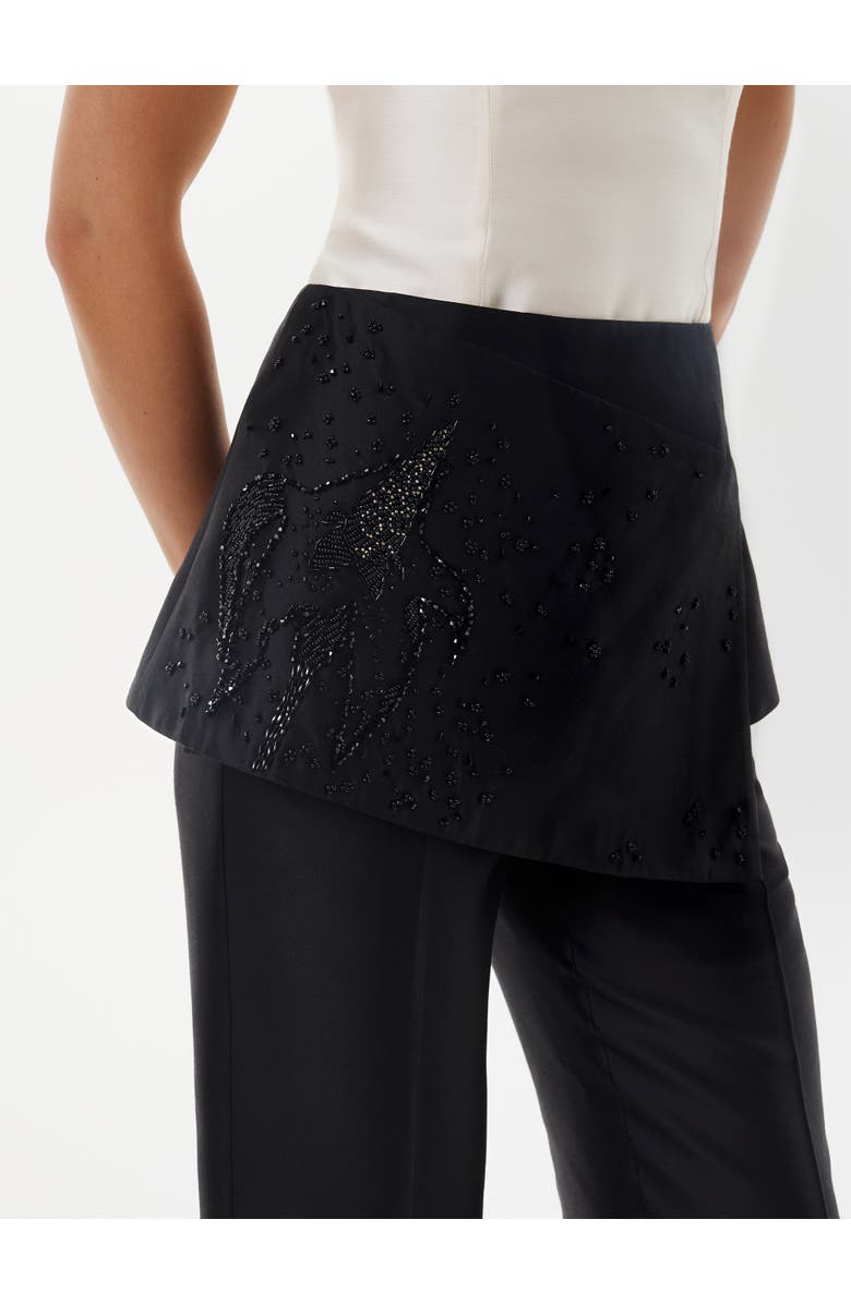 Alas Silk-wool Embroided Mini Skirt, Main, color, Black