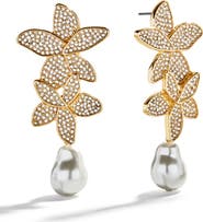 BaubleBar Marissa Floral Faux Pearl Drop Earrings