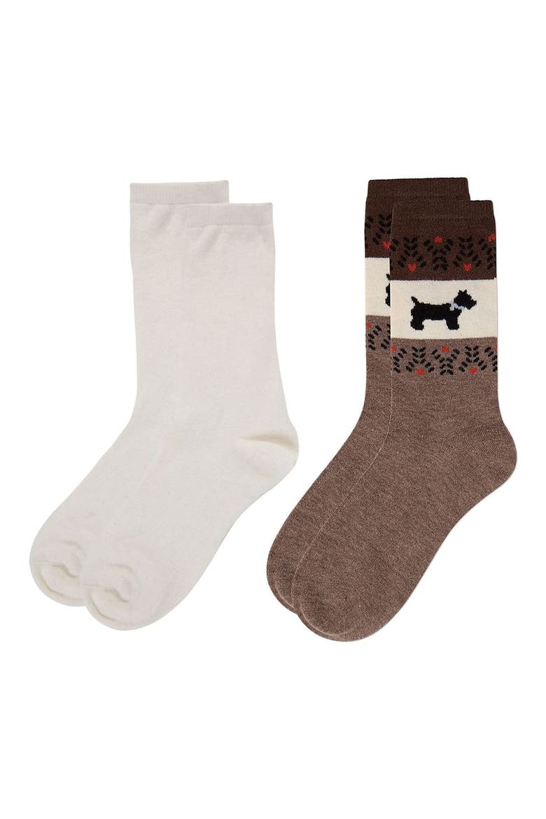 Assorted 2-Pack Crew Socks, Main, color, BROWN