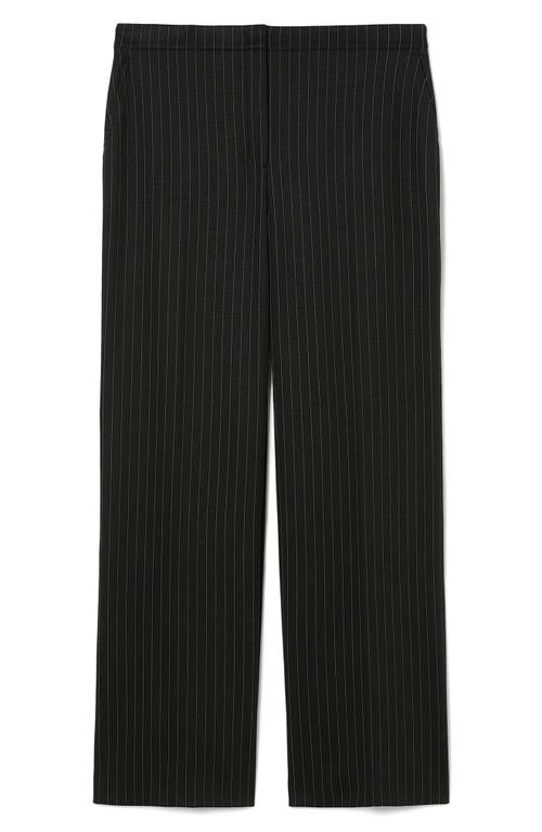 Marina Rinaldi Michela Pinstripe Stretch Jersey Pants In Black