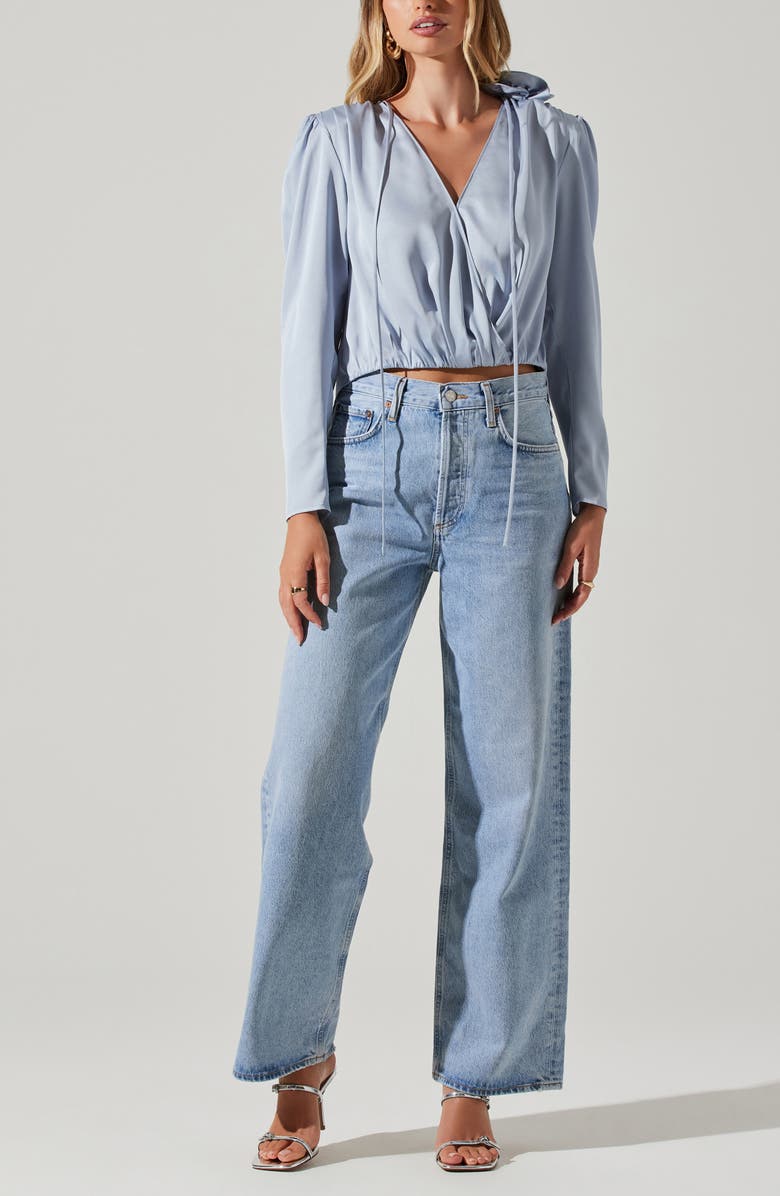 ASTR the Label Lovisa Long Sleeve Faux Wrap Top, Alternate, color, 