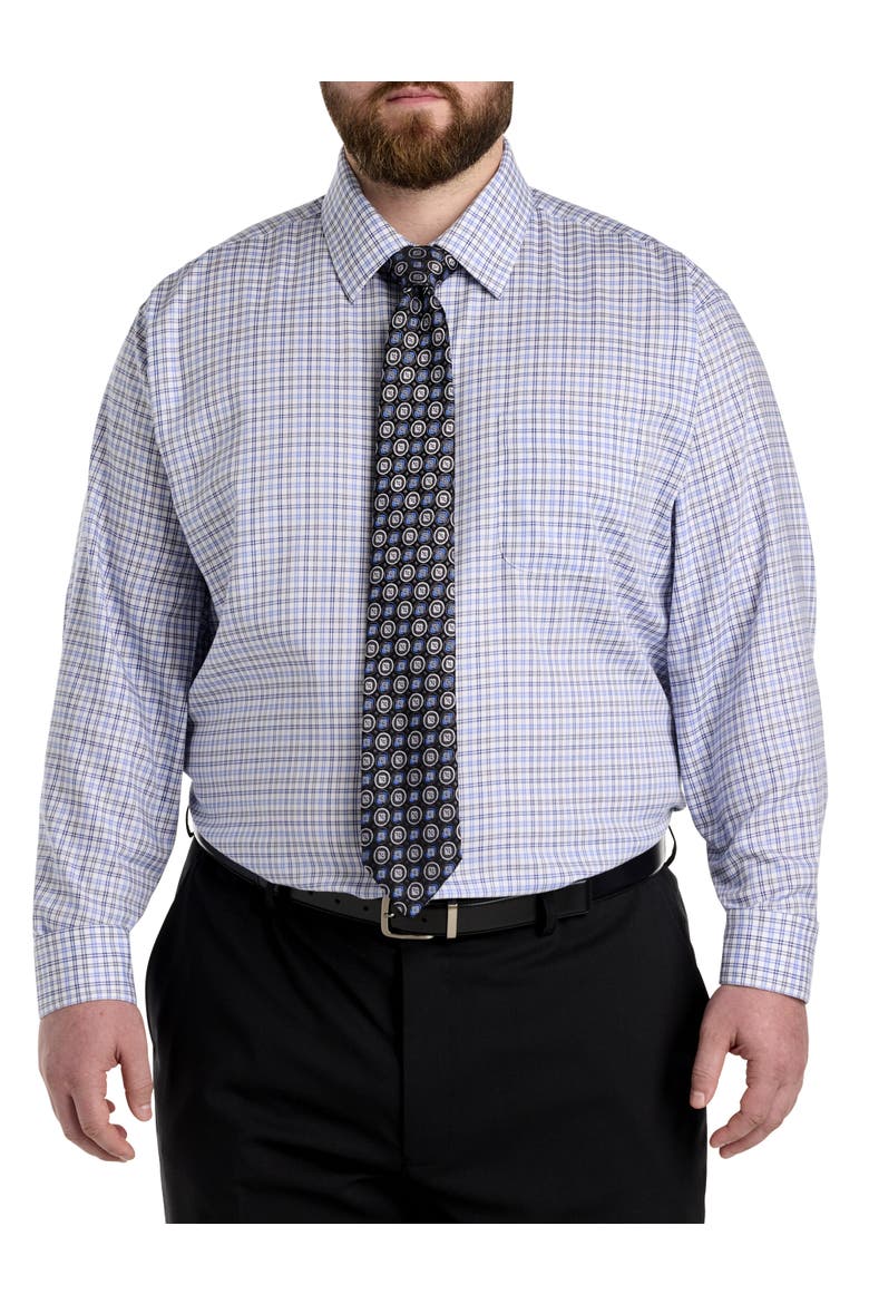 Grid Patterned Dress Shirt, Alternate, color, WHITE