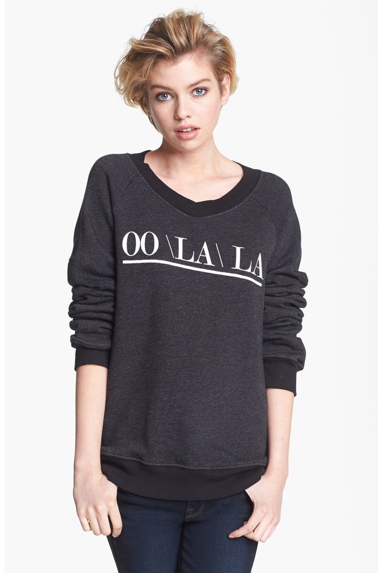 'Oo La La' Sweatshirt, Main, color, CLEAN BLACK