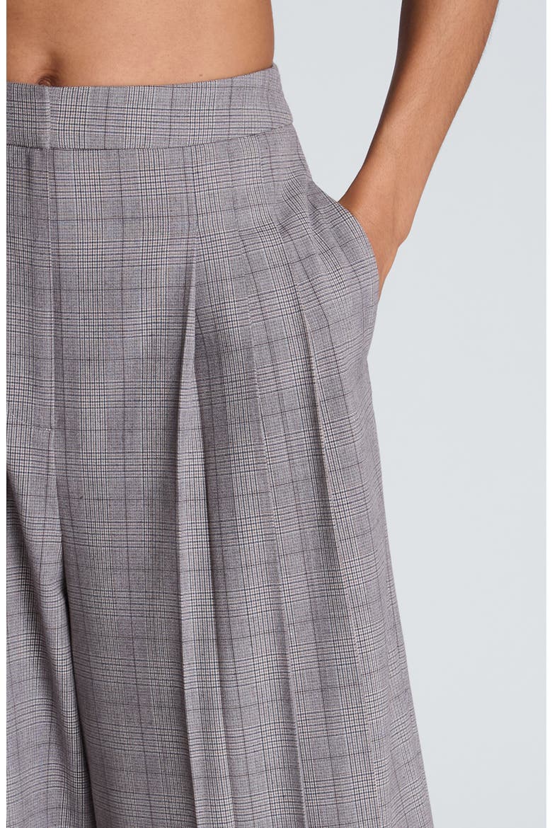 High Waist Triple Pleat Wide Leg Pants, Alternate, color, LIGHT MED BARK MULTI