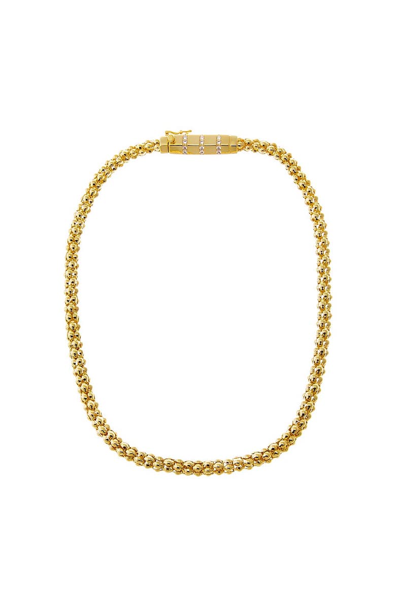 BY ADINA EDEN Beaded Cluster Rounded Clasp Pendant Necklace, Main, color, Gold