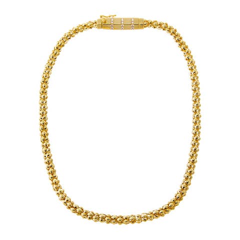 Beaded Cluster Rounded Clasp Pendant Necklace