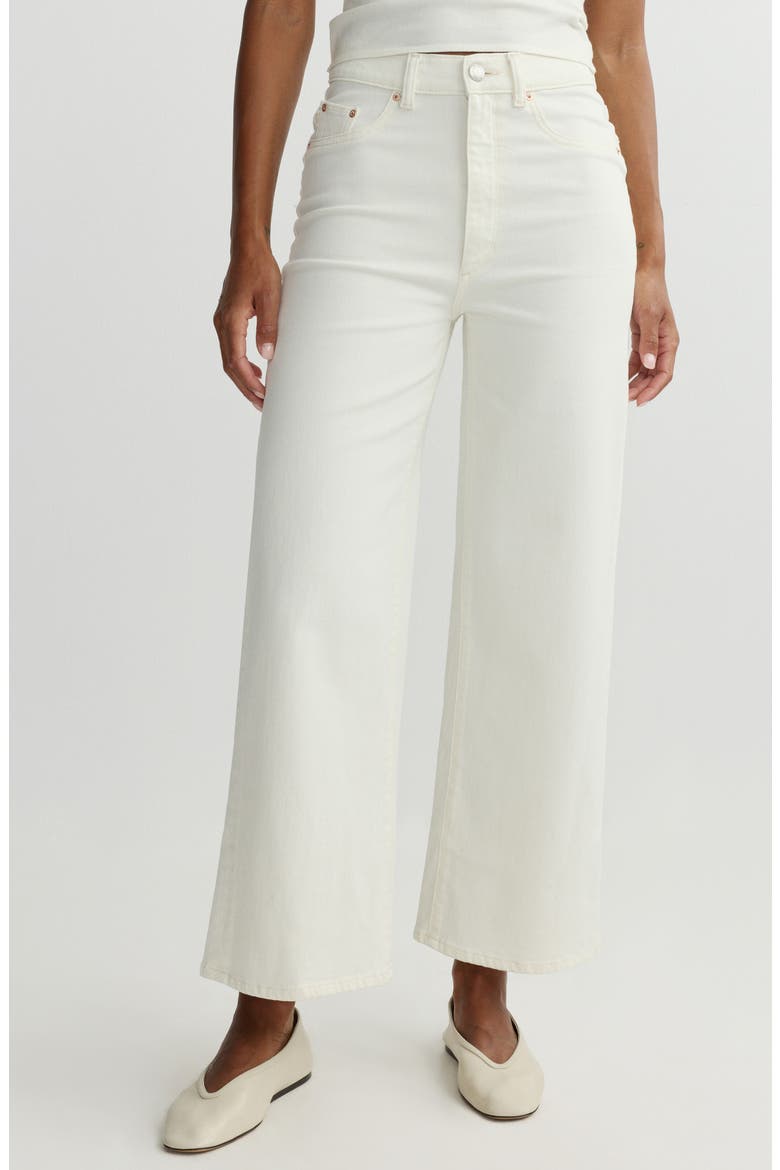 Hepburn High Waist Ankle Wide Leg Jeans, Main, color, EGGSHELL
