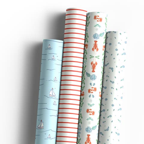 Eight Sheets Two-Sided "Sails Up" & "A Pinch of Floral" Heavyweight Gift Wrap