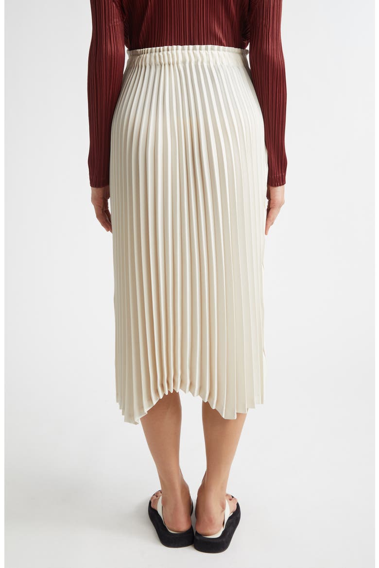 Circular Pleated Midi Skirt, Alternate, color, OFF WHITE