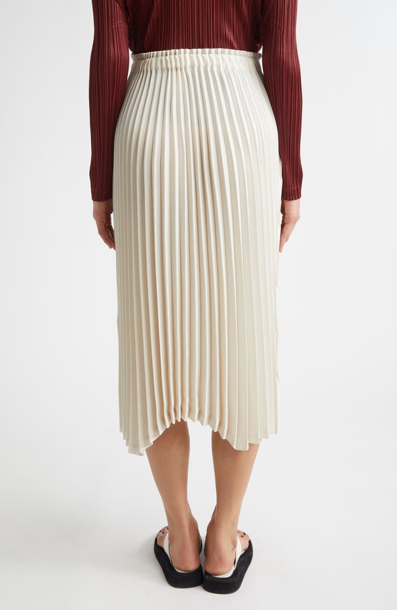 Pleats Please Issey Miyake Circular Pleated Midi Skirt, Alternate, color, Off White