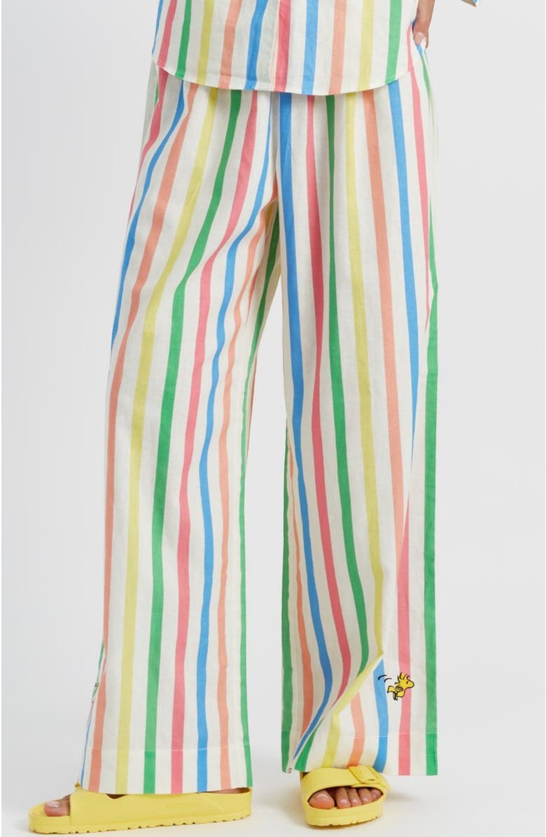 Chinti & Parker Linen-Cotton Snoopy Stripe Trousers, Main, color, 