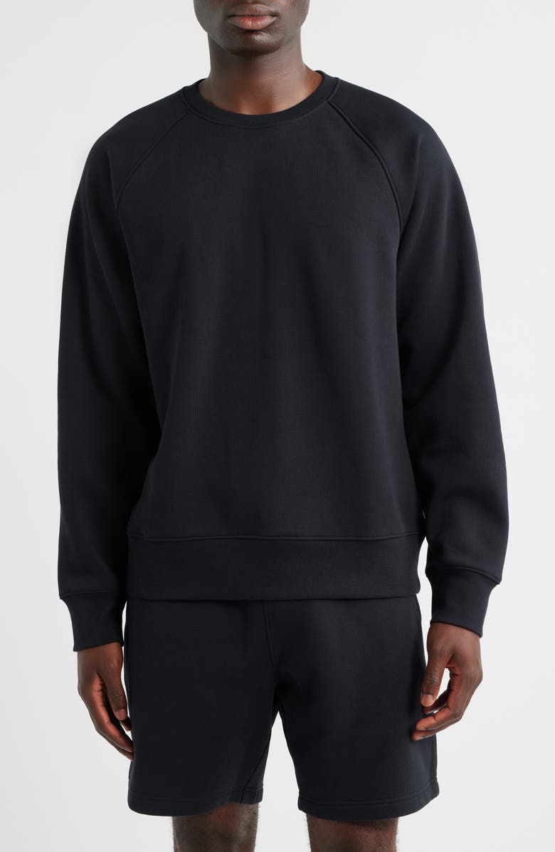Zella Vital Fleece Sweatshirt, Main, color, Black Caviar