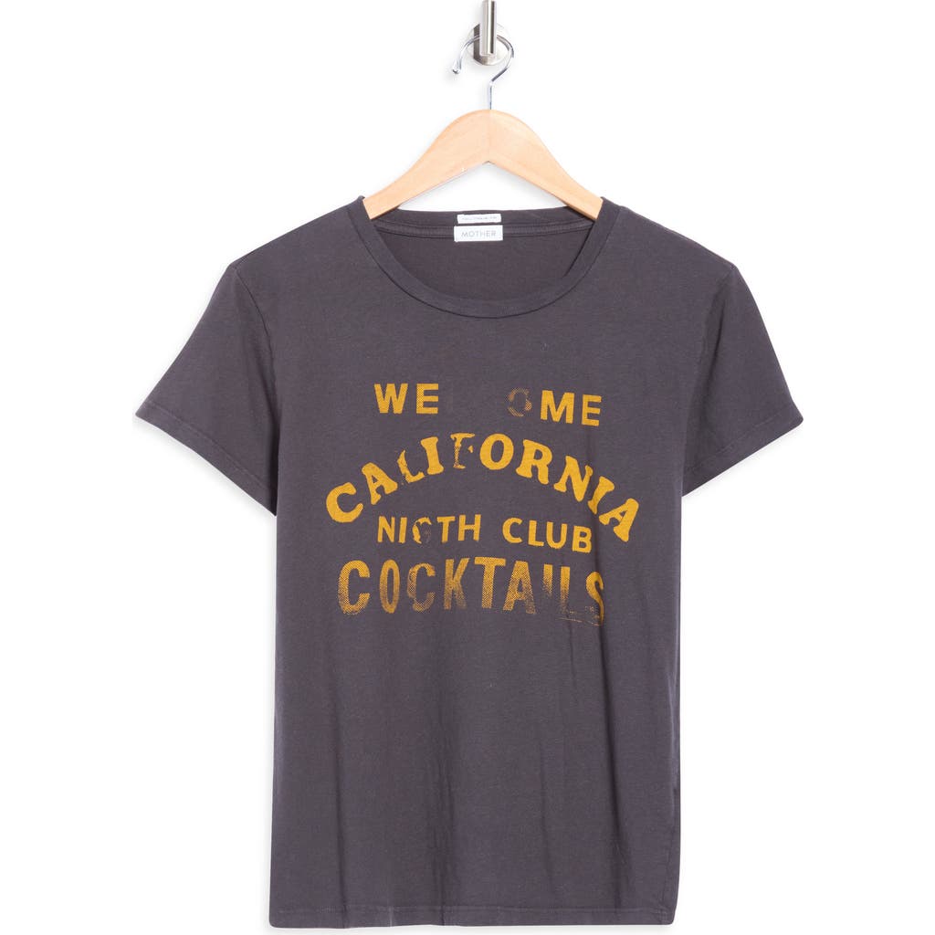 Mother The Boxy Goodie Goodie Focus Graphic T-shirt In Gray