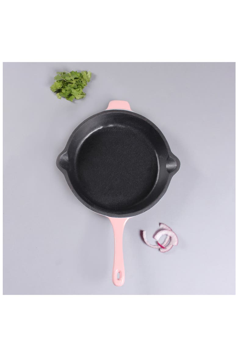 Neo 2-Piece Cast Iron Fry Pan & Grill Pan Set, Alternate, color, PINK