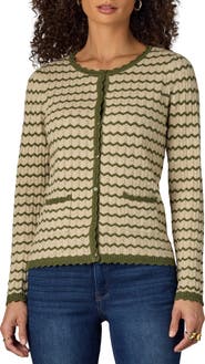 Wit & Wisdom Stripe Round Neck Cardigan