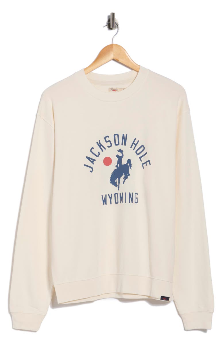 Faherty Jackson Hole Graphic Sweatshirt, Main, color, Solar White