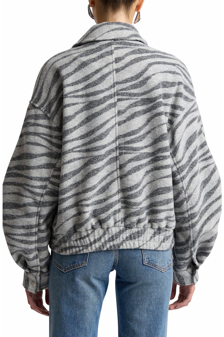 Zebra Jacquard Layered Bomber Jacket, Alternate, color, GREY ZEBRA