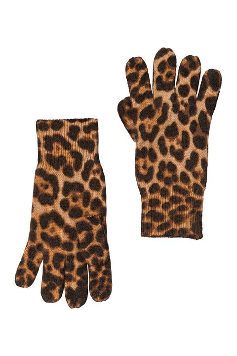 Cashmere Animal Print Gloves