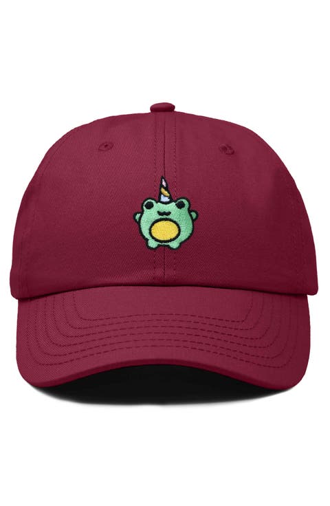 Froggy Unicorn Embroidered Cap