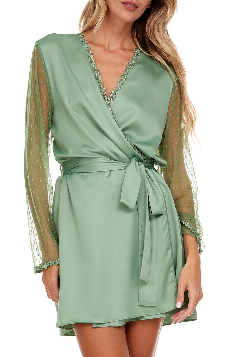 Flora Nikrooz Showstopper Robe, Main, color, Forest