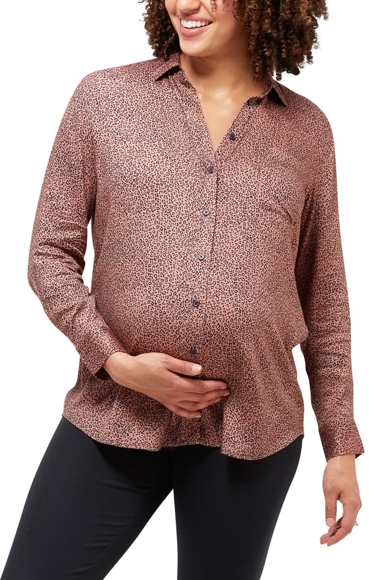 Nom Maternity Charley Button-Up Maternity/Nursing Top, Main, color,