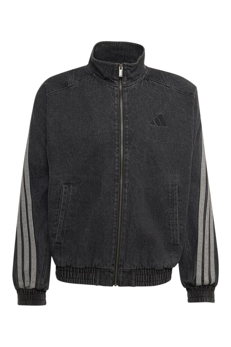 Denim Track Jacket, Alternate, color, BLACK
